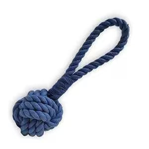 MUNCHOS Attractive Hard Rope Dog Toy Ball with Handle,Medium