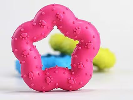 MUNCHOS Attractive Hard Rubber Pentagon Shape Dog Toy, Small