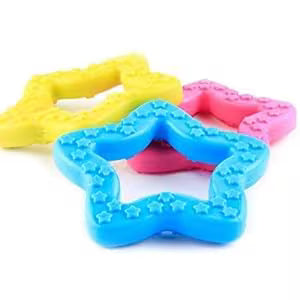 MUNCHOS Attractive Hard Rubber Star Shape Dog Toy, Small