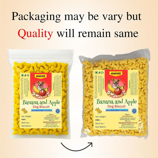 MUNCHOS Banana & Apple Dog Biscuits-1kg , 100% Vegetarian