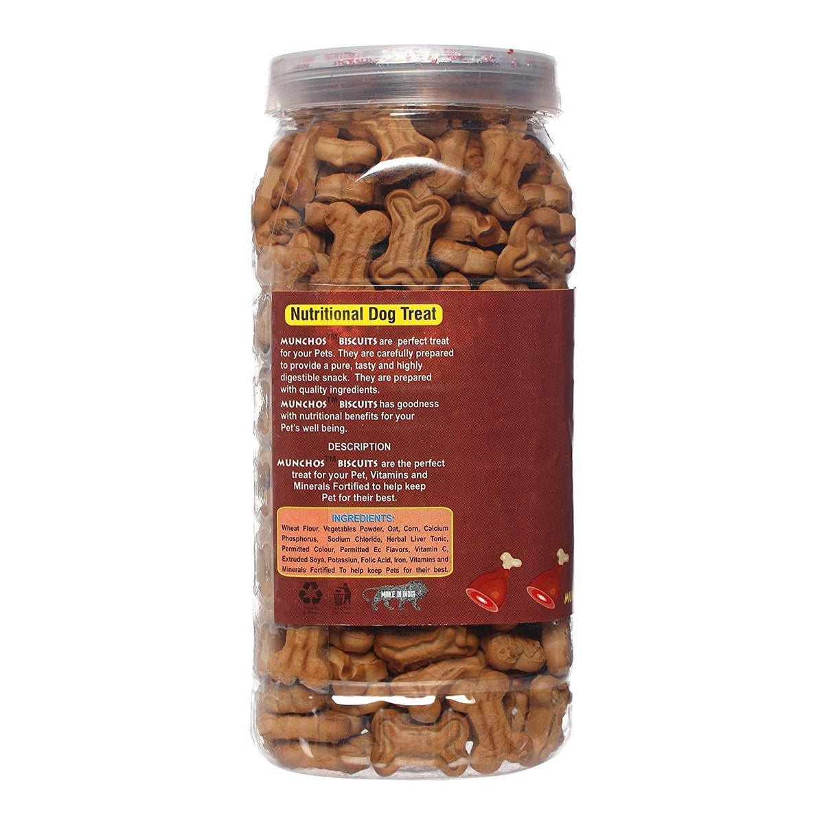 MUNCHOS Dog Biscuits, Mutton Flavor, 500gm Jar