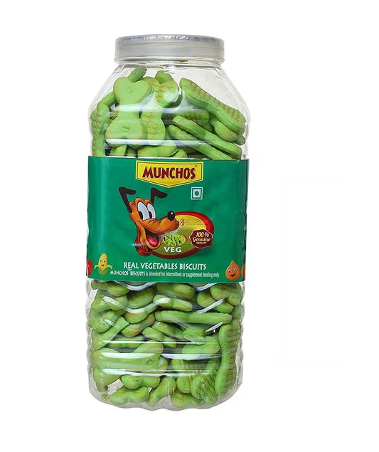 MUNCHOS Dog Biscuits, Veg Flavor, 1 kg Jar