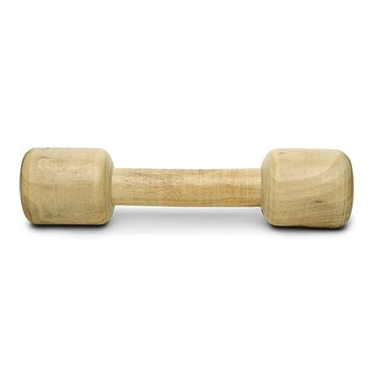 MUNCHOS High Quality Hard Wooden Soft Dynamic Dumbbell Shape Dog Toy, Medium