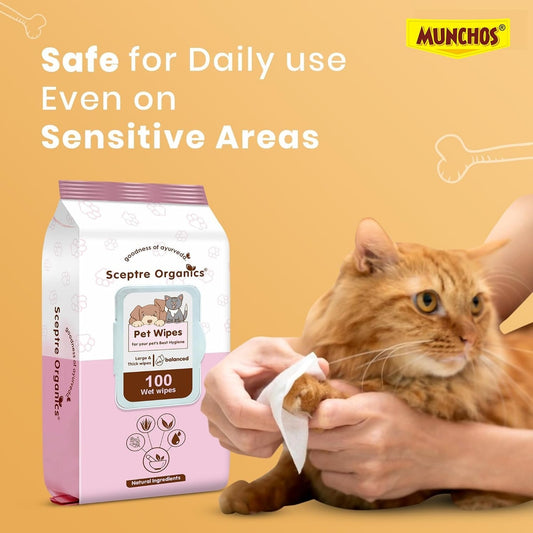 MUNCHOS Pet Grooming Wet Wipes for Dogs and Cats