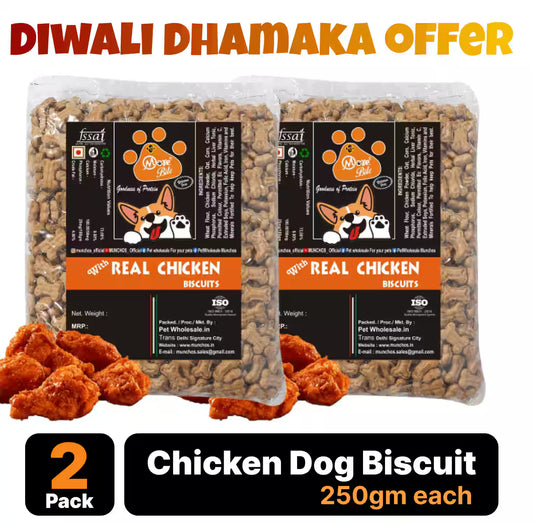High Protein Chicken Dog Biscuits - Morebite 250gm Pack
