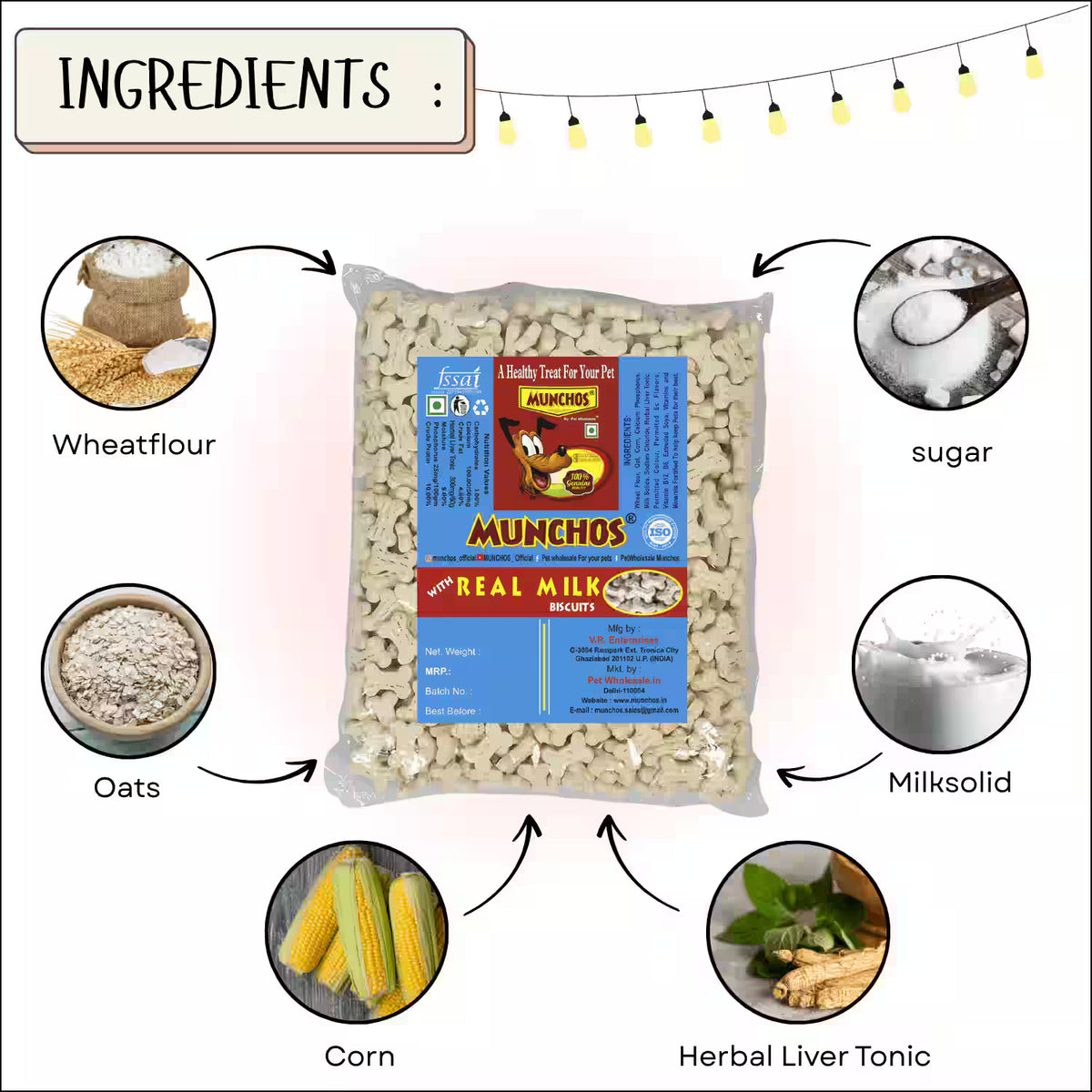 MUNCHOS Dog Puppy Real Milk Biscuits, Combo Offer 2KG (1KG+1KG), High Protein Treats for All Breeds MUNCHOS