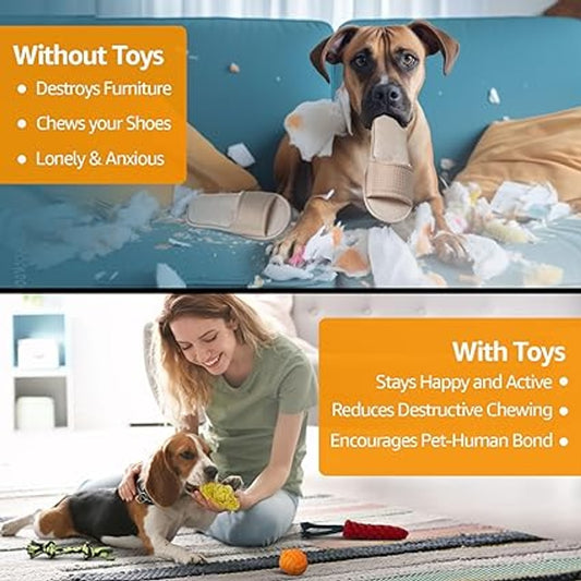MUNCHOS Attractive Hard Ball Rope Dog Toy, Medium