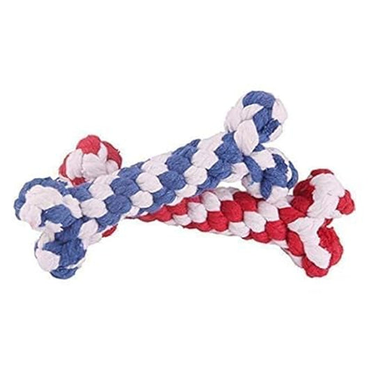 MUNCHOS Attractive Hard Bone Shape Rope Dog Toy, Medium