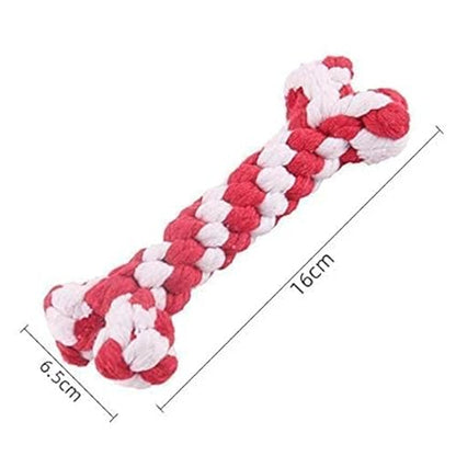 MUNCHOS Attractive Hard Bone Shape Rope Dog Toy, Medium