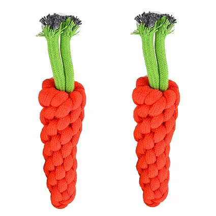 MUNCHOS Attractive Hard Carrot Shape Rope Dog Toy, Medium MUNCHOS
