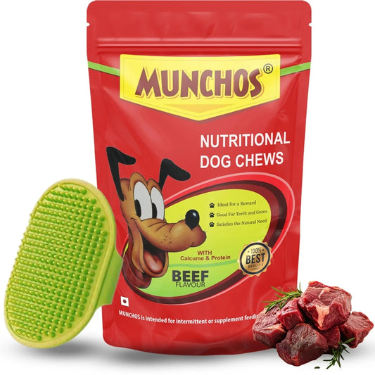 MUNCHOS Beef Dog Sticks with Calcium & Massager