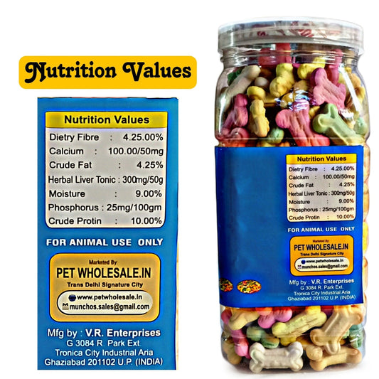 MUNCHOS Dog Biscuits, Assorted Flavor, 500gm Jar