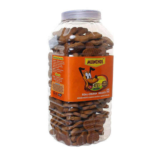 MUNCHOS Dog Biscuits, Chicken Flavor, 1 kg Jar