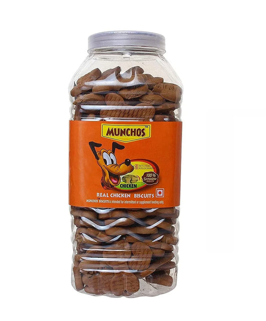 MUNCHOS Dog Biscuits, Chicken Flavor, 1 kg Jar