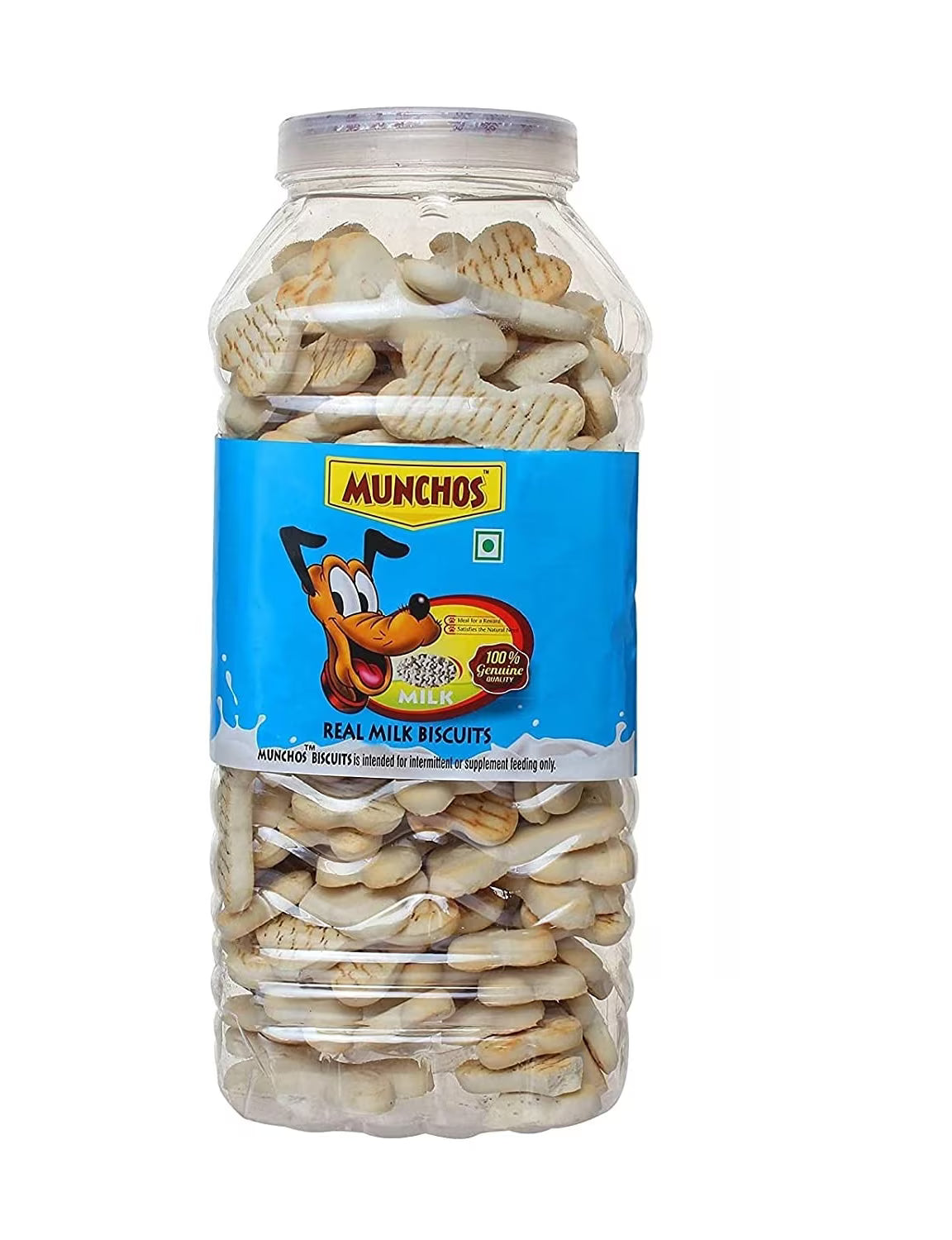 MUNCHOS Dog Biscuits, Milk Flavor, 1 kg Jar