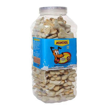 MUNCHOS Dog Biscuits, Milk Flavor, 1 kg Jar