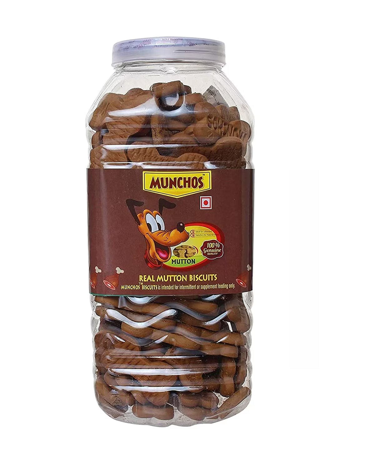 MUNCHOS Dog Biscuits, Mutton Flavor, 1 kg Jar