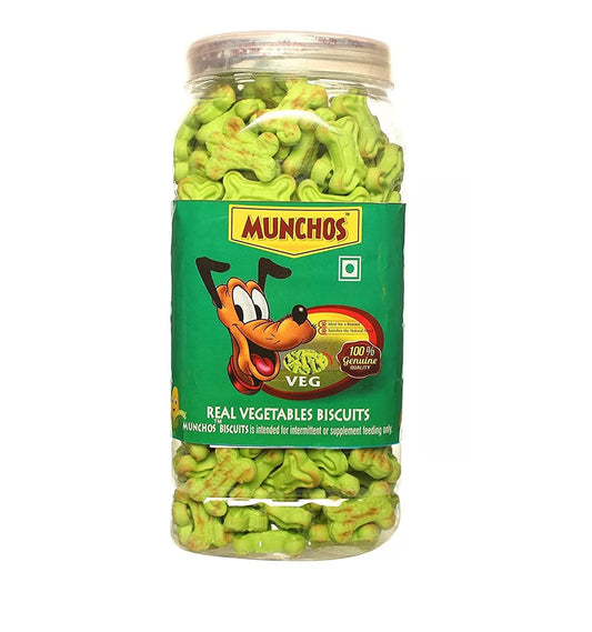 MUNCHOS Dog Biscuits, Veg Flavor, 500gm Jar