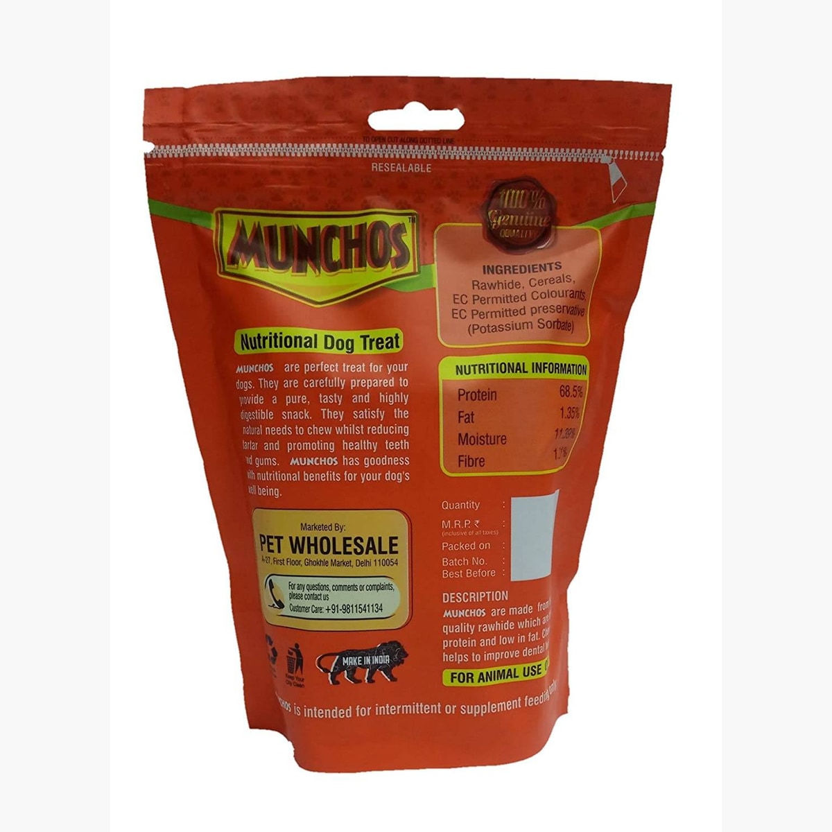 MUNCHOS Dog Treat Sticks, Chicken, 450 g