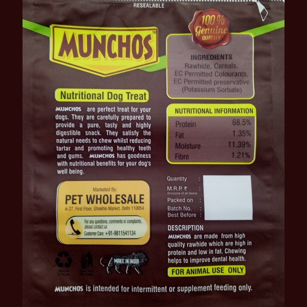 MUNCHOS Dog Treat Sticks, Lamb, 450 g
