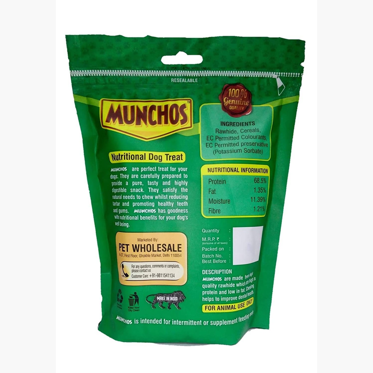 MUNCHOS Dog Treat Sticks, Natural, 450 g