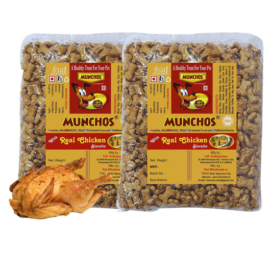 MUNCHOS Dog Treats - High Protein Mutton Biscuits Combo 2KG