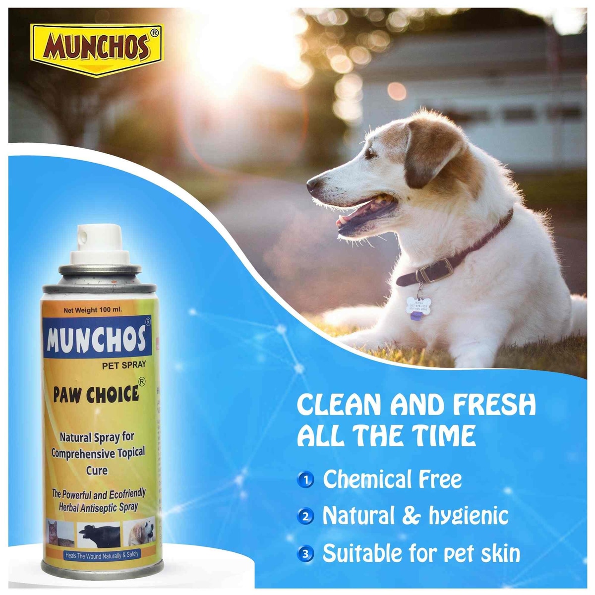 Munchos Herbal Spray for Pets - Natural Relief 100ml