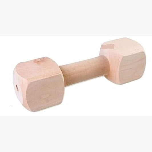 MUNCHOS High Quality Hard Wooden Dumble Shape Dog Toy, Large