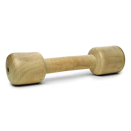 MUNCHOS High Quality Hard Wooden Soft Dynamic Dumbbell Shape Dog Toy, Medium