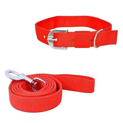 MUNCHOS Nylon Dog Collar With Leash Set 1.25inch, Large