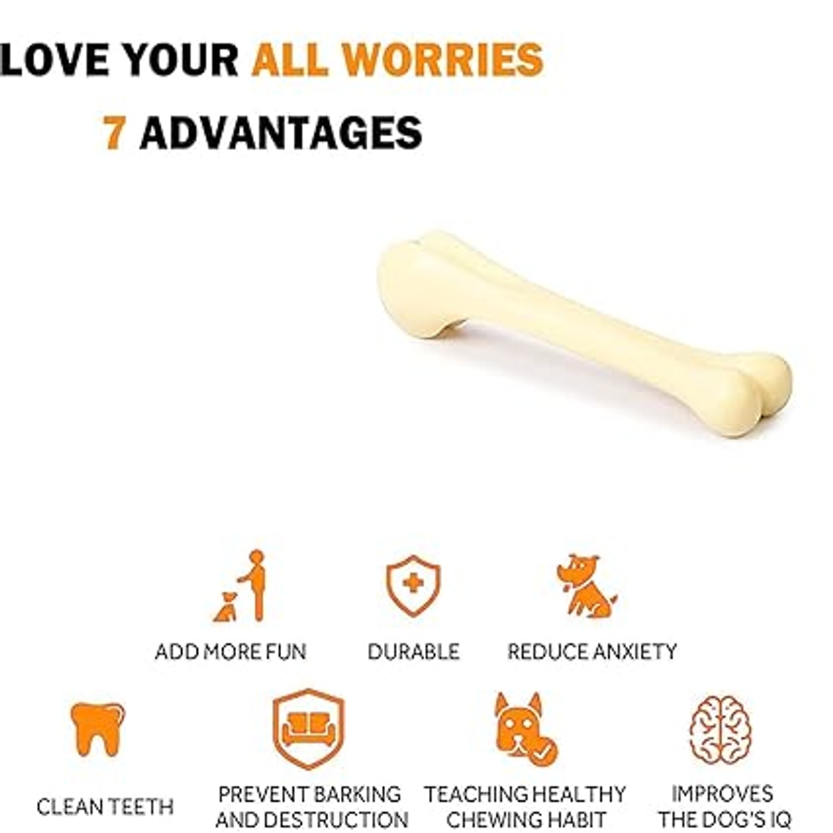 MUNCHOS Nylon Teether Hard Bone Dog Toy, Medium
