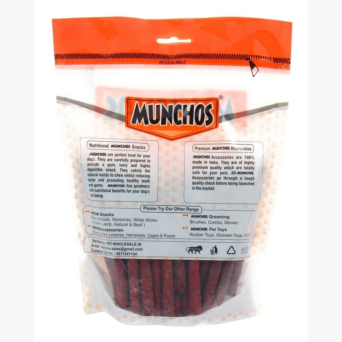 MUNCHOS Premium Munchies Stick for Dogs (Beef 1kg Pack)