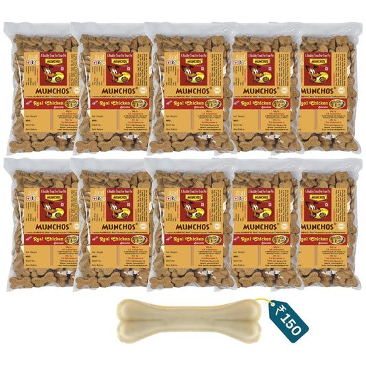 Munchos Real Chicken Dog Biscuits – 10KG Bulk Pack