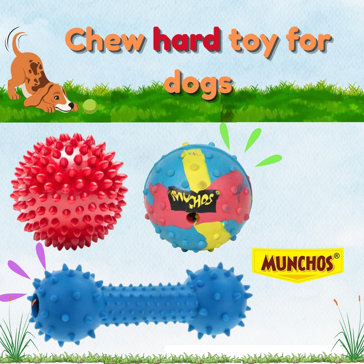 MUNCHOS Tough Chew Toys for Aggressive Dogs